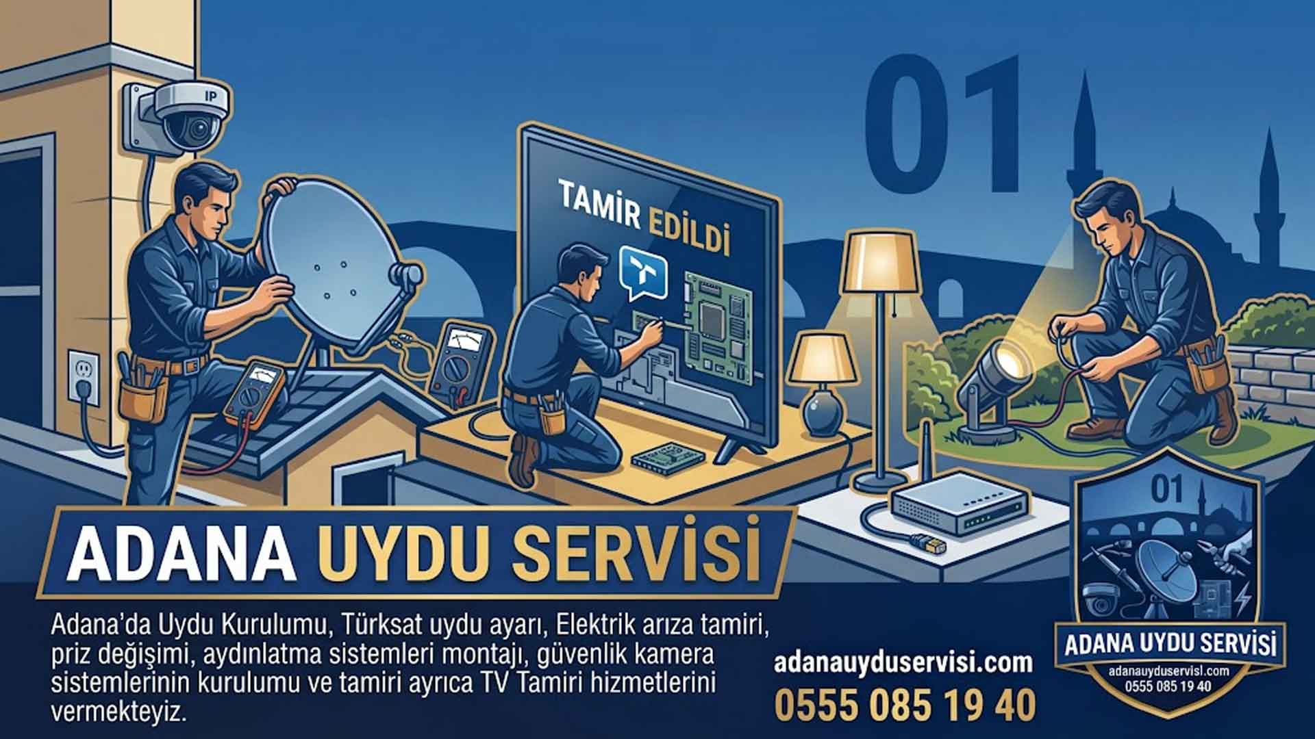 Adana Uydu Servisi Elektrikçi Kamera ☎️ 0555 085 19 40