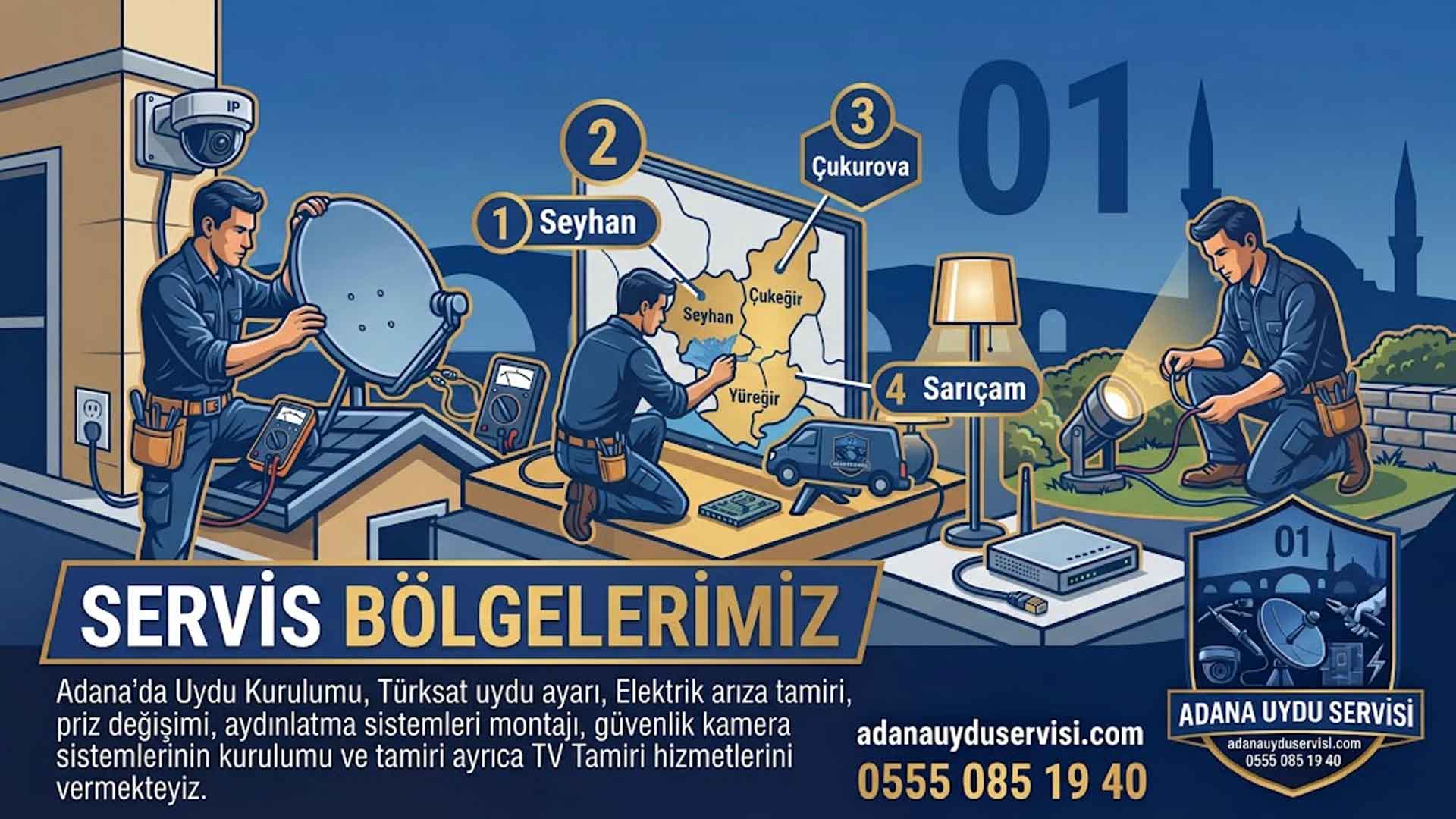 Adana Uydu Servisi Elektrikçi Kamera ☎️ 0555 085 19 40